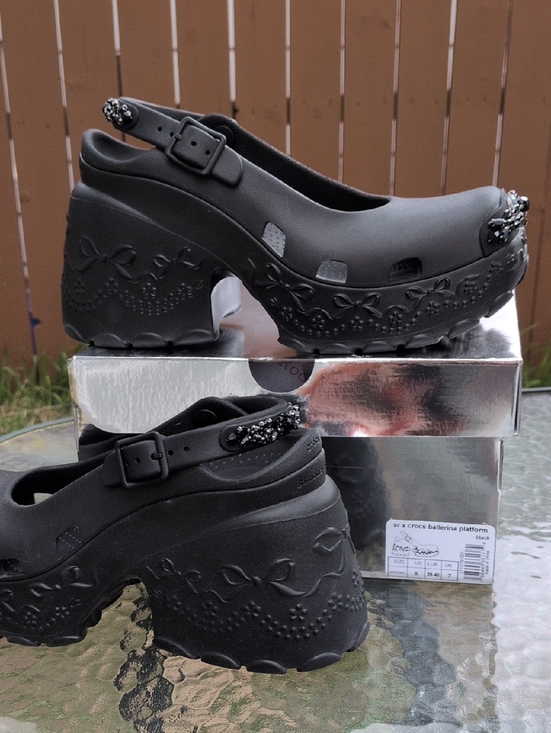 Simone Rocha Shoes - Simone Rocha x CROCS Black Platform Ballerina Clogs Sz 9